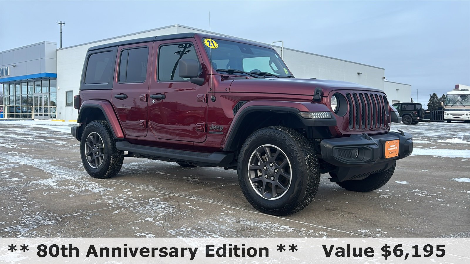 Used 2021 Jeep Wrangler Unlimited 80TH with VIN 1C4HJXDG9MW622535 for sale in Galesburg, IL