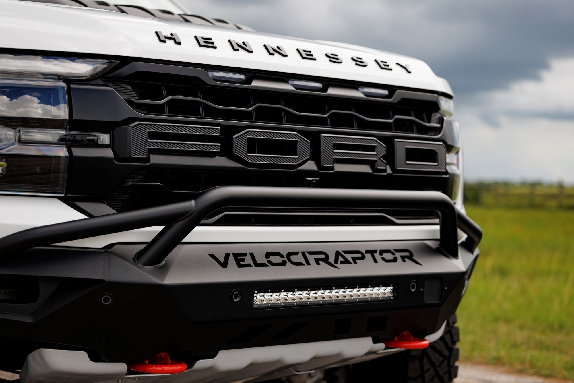 Hennessey VelociRaptor engineered front grille with functional cooling design