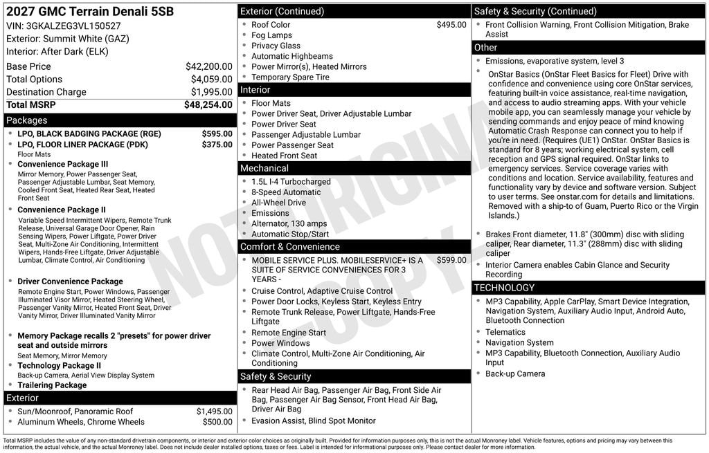 New 2027 GMC Terrain Denali SUV