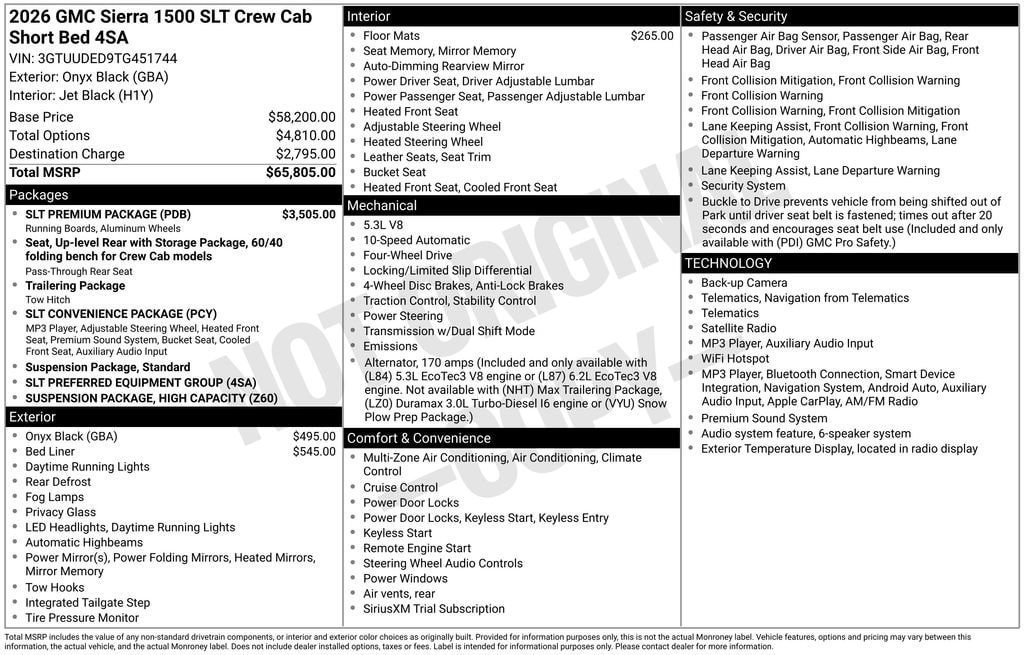 New 2026 GMC Sierra 1500 SLT Truck
