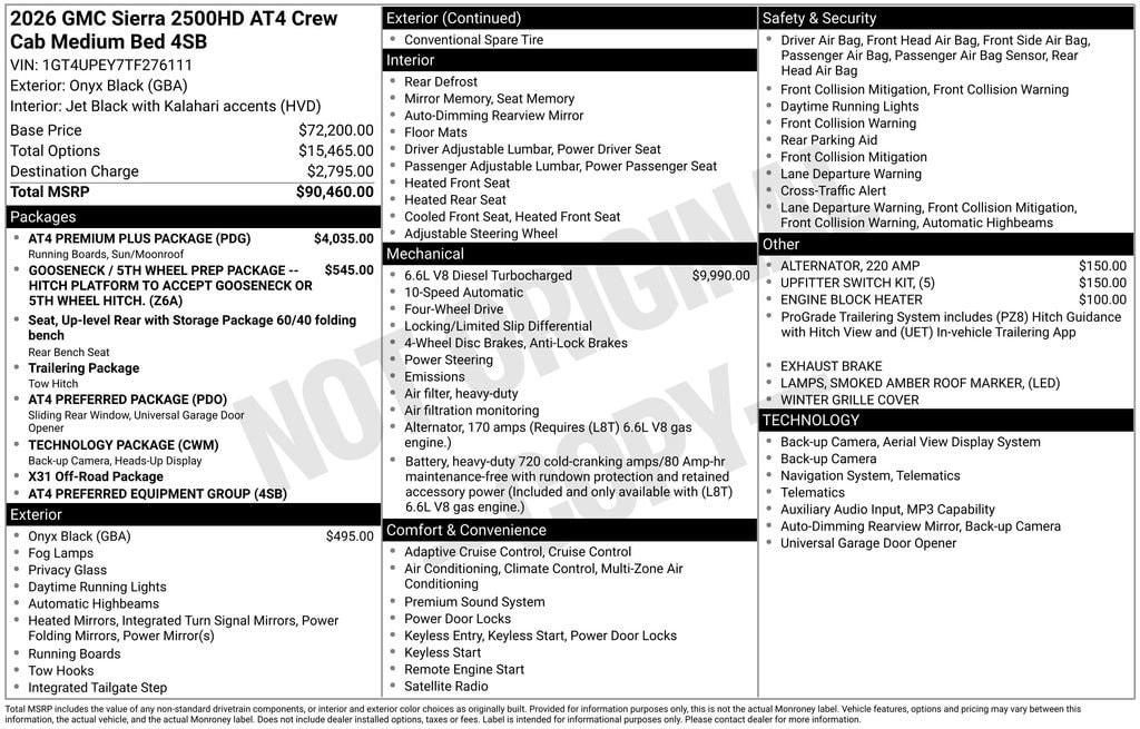 New 2026 GMC Sierra 2500 HD AT4 Truck