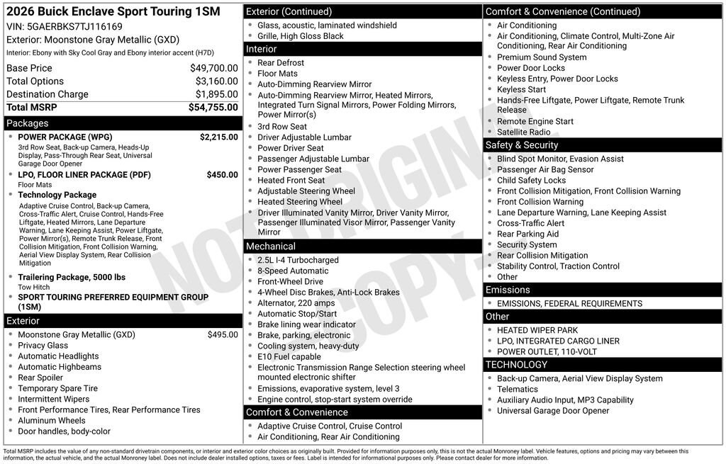 New 2026 Buick Enclave Sport Touring SUV