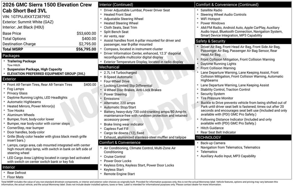 2026 GMC Sierra 4WD Crew Cab Std Box Elevation 3VL's photo