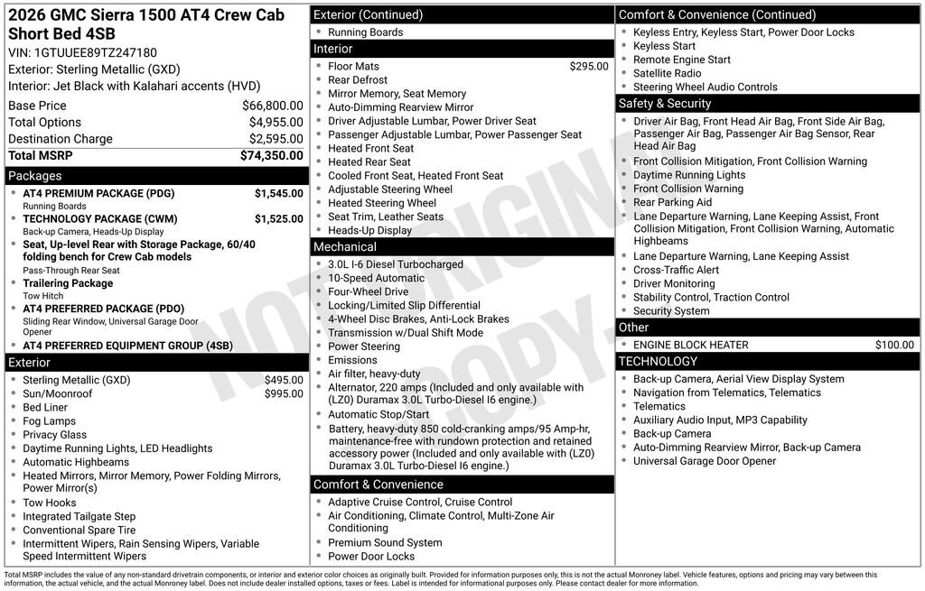 New 2026 GMC Sierra 1500 AT4 Truck