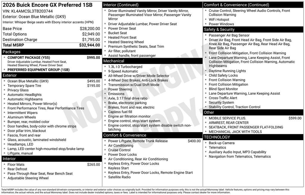 New 2026 Buick Encore GX Preferred SUV
