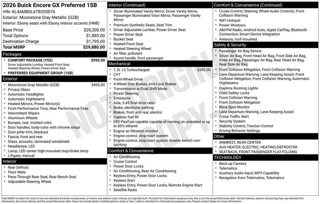 New 2026 Buick Encore GX Preferred SUV