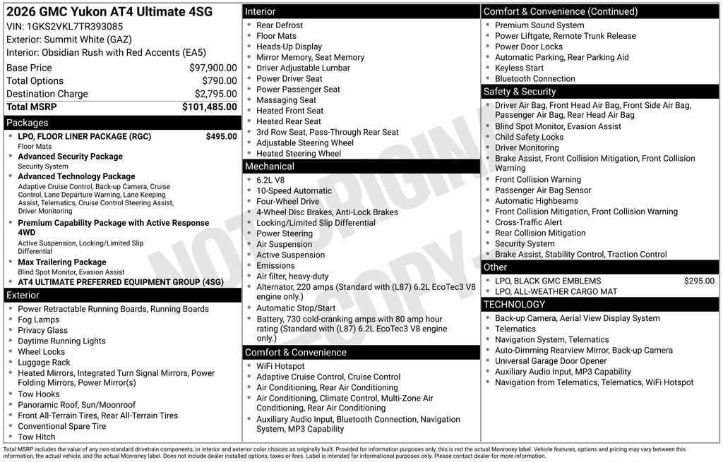 New 2026 GMC Yukon AT4 Ultimate SUV