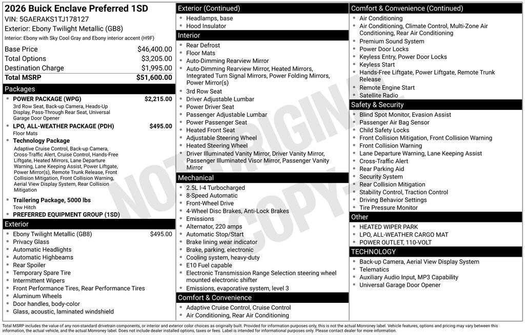 New 2026 Buick Enclave Preferred SUV