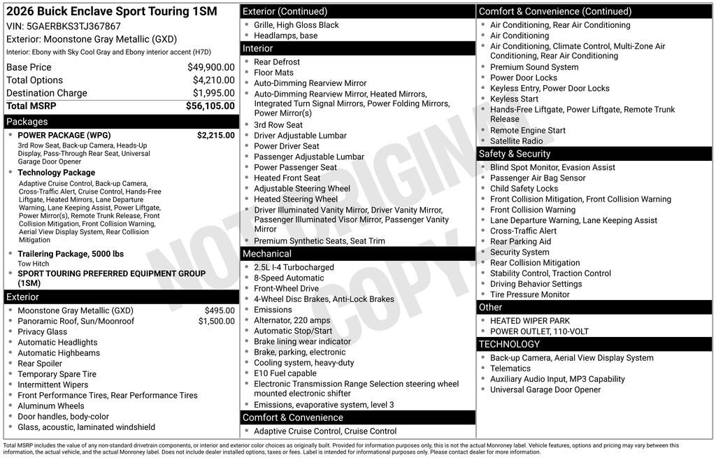 New 2026 Buick Enclave Sport Touring SUV