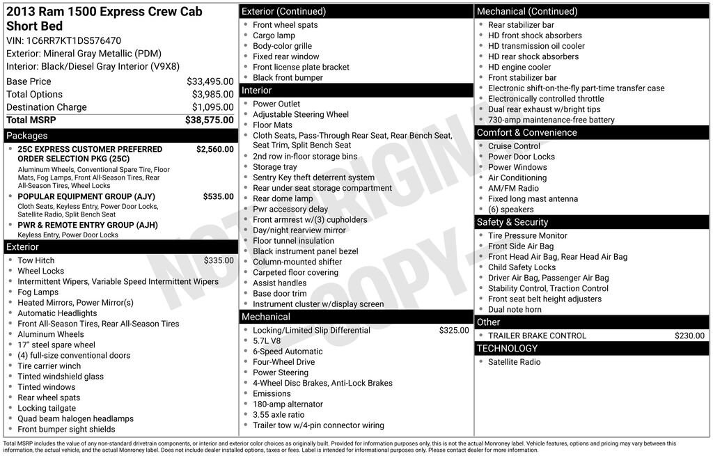 Used 2013 Ram 1500 Express Truck