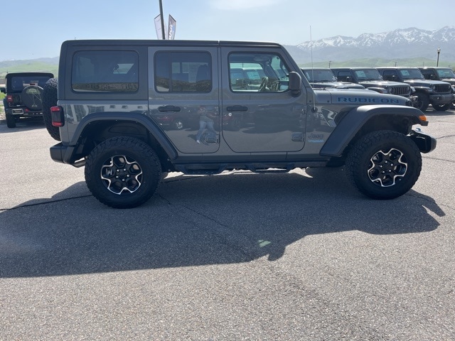 Used 2022 Jeep Wrangler Unlimited Rubicon 4XE with VIN 1C4JJXR63NW123183 for sale in Morgan, UT