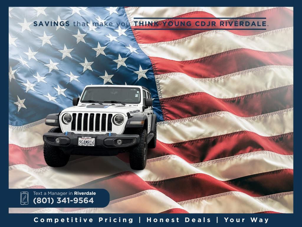 Used 2023 Jeep Wrangler 4xe Rubicon 4XE with VIN 1C4JJXR63PW651213 for sale in Riverdale, UT