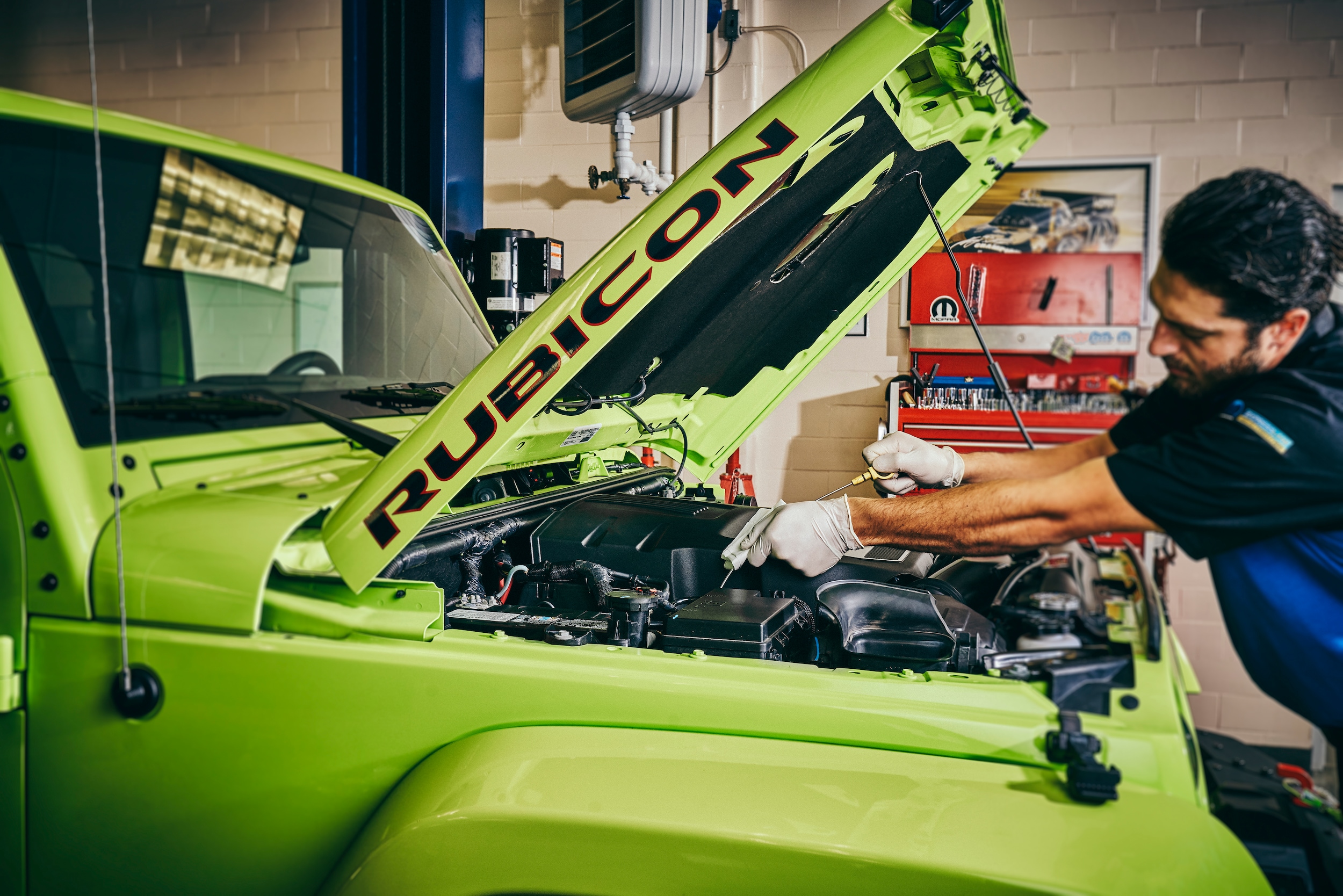 Jeep getting serviced