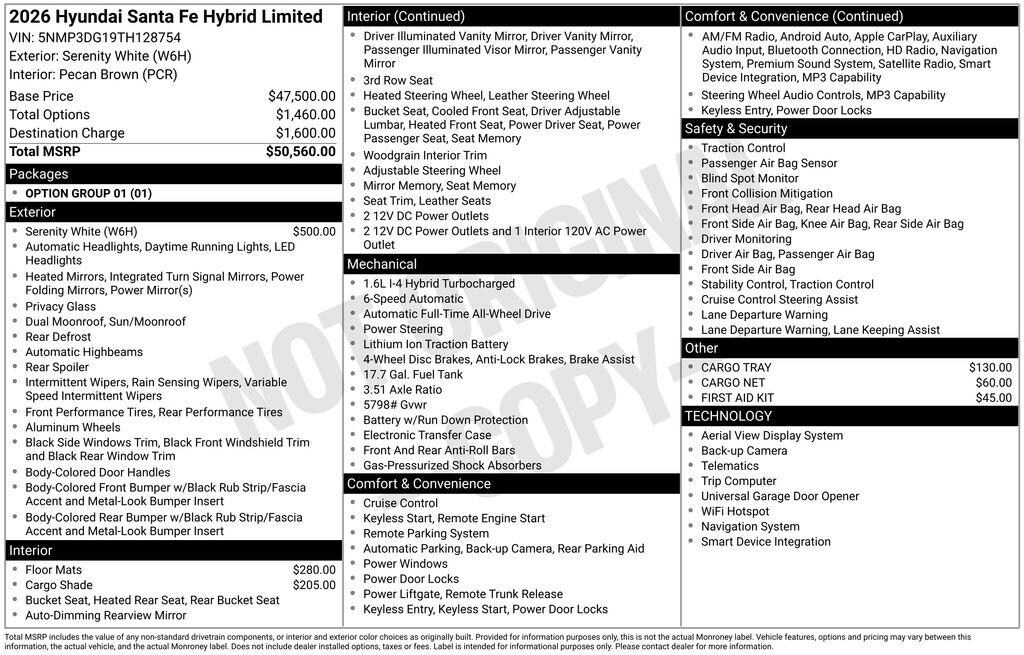 New 2026 Hyundai Santa Fe Hybrid Limited SUV