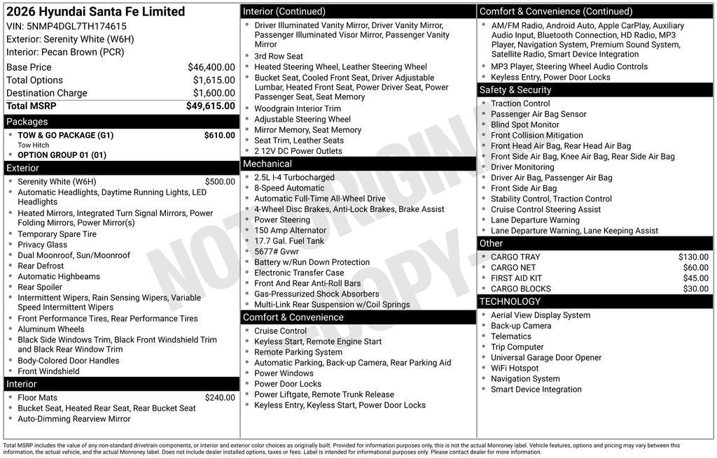 New 2026 Hyundai Santa Fe Limited AWD SUV