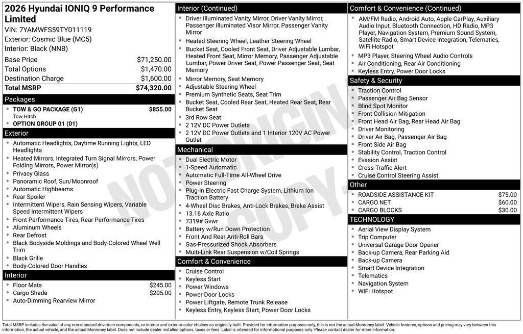 New 2026 Hyundai IONIQ 9 Performance Limited SUV