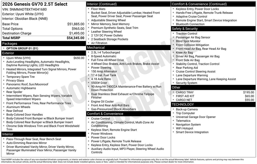 2026 GENESIS GV70 Select - Photo 37