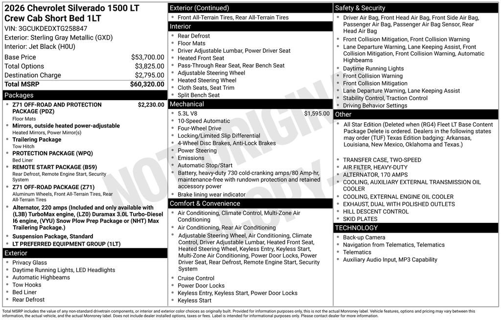 2026 Chevrolet Silverado 1500 LT 4X4 Crew Cab Short Box's photo