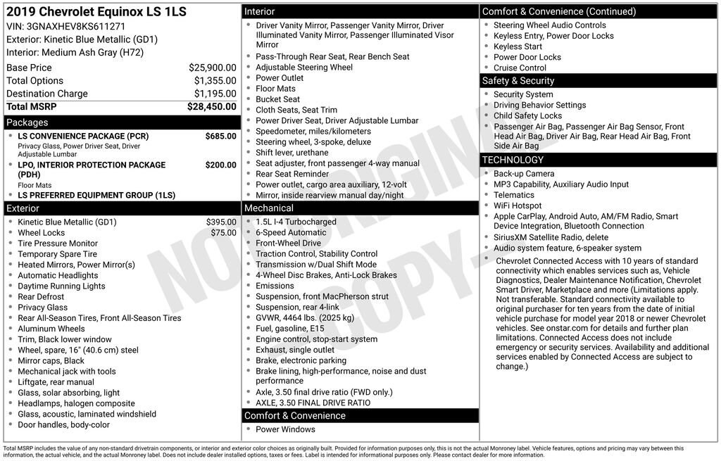 Used 2019 Chevrolet Equinox LS SUV