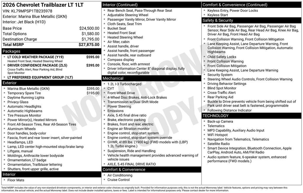 New 2026 Chevrolet Trailblazer LT SUV
