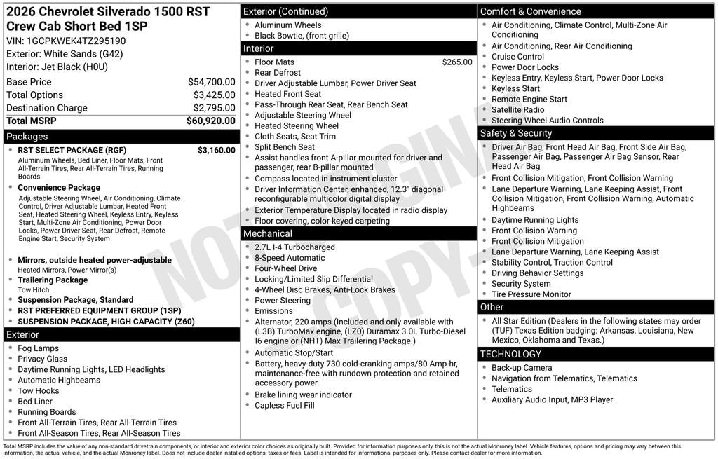 2026 Chevrolet Silverado 1500 RST 4X4 Crew Cab Short Box's photo