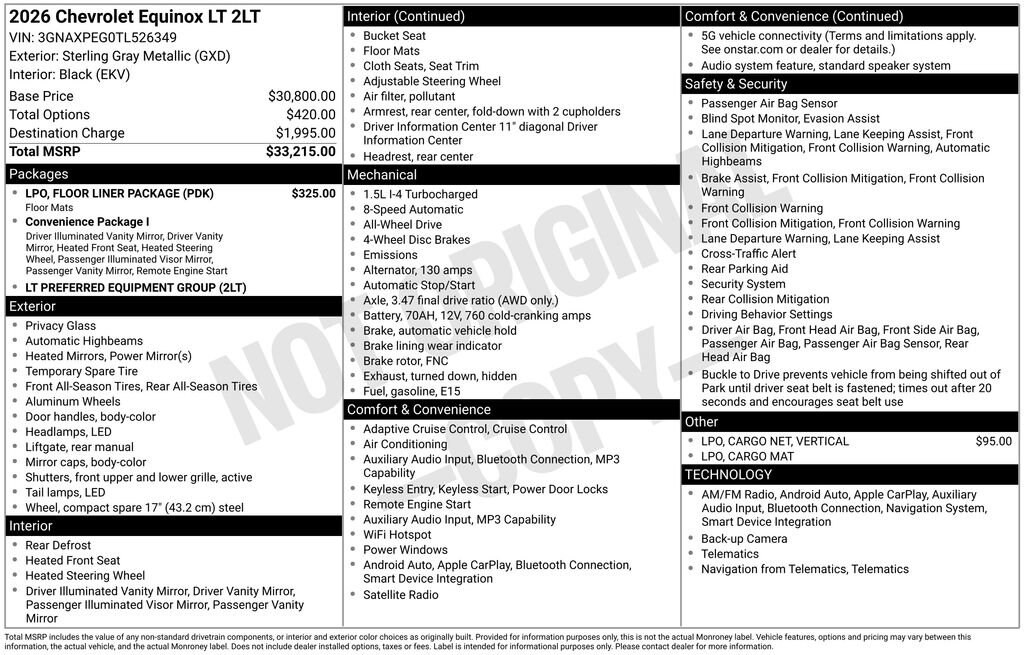 New 2026 Chevrolet Equinox LT SUV