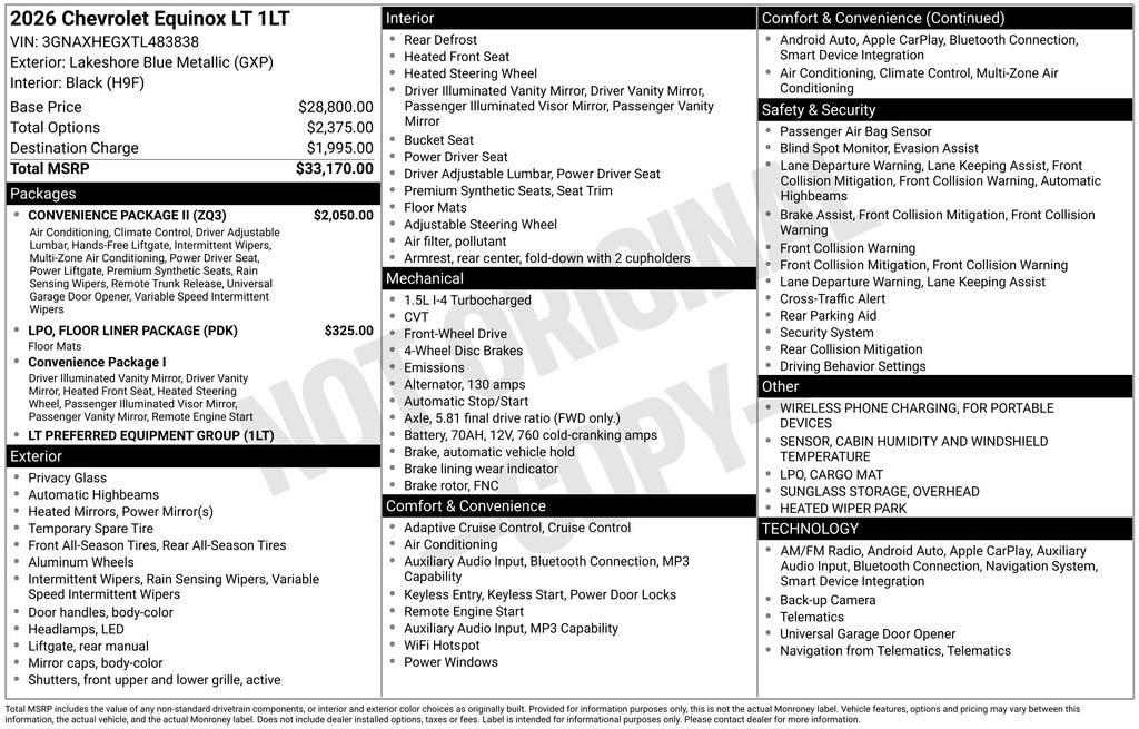 New 2026 Chevrolet Equinox LT SUV