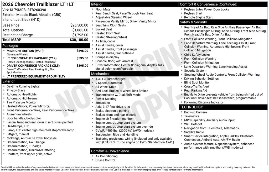 New 2026 Chevrolet Trailblazer LT SUV
