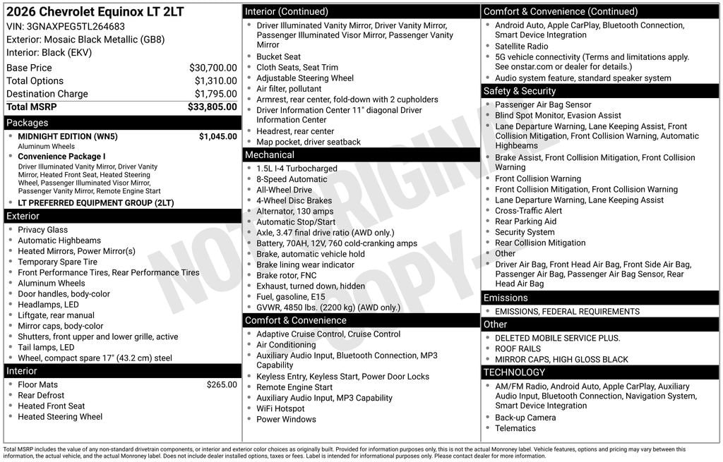 New 2026 Chevrolet Equinox LT SUV