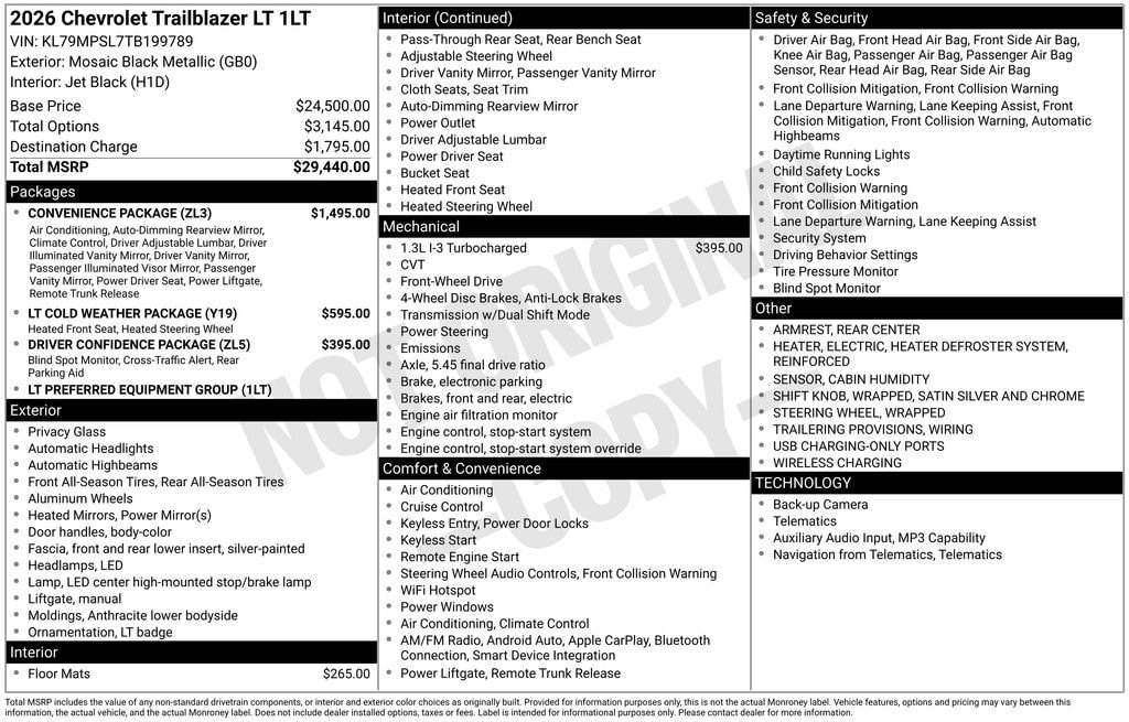New 2026 Chevrolet Trailblazer LT SUV