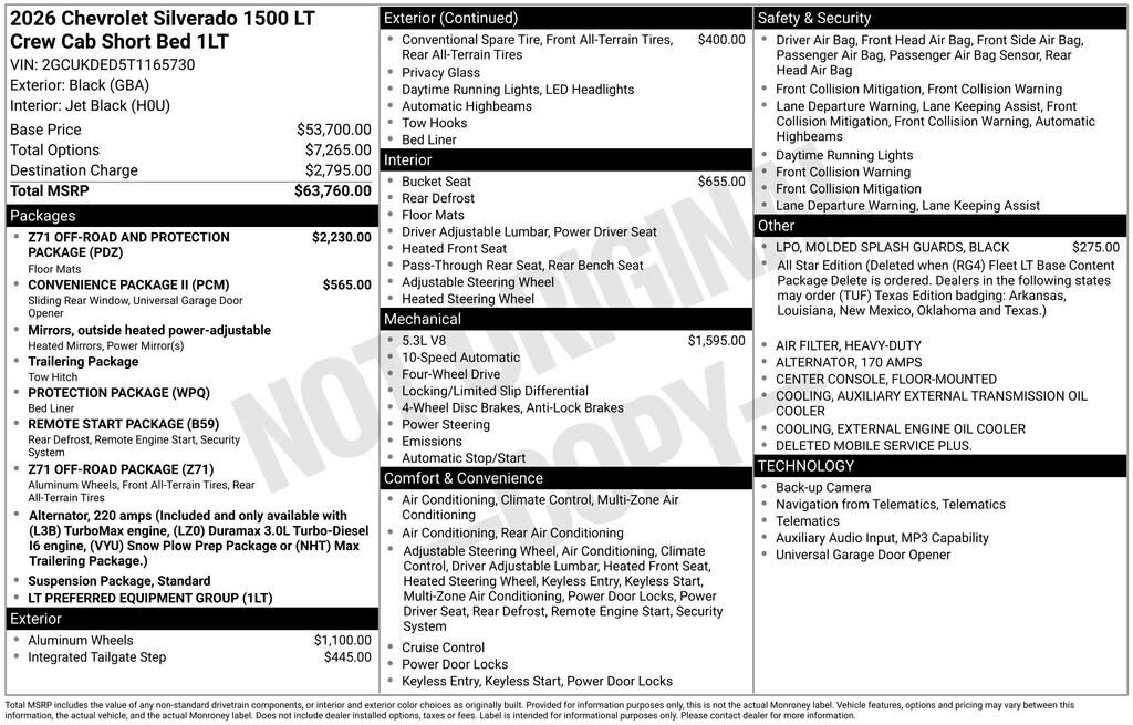 New 2026 Chevrolet Silverado 1500 LT Truck