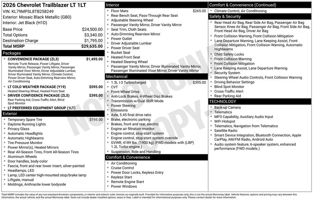 New 2026 Chevrolet Trailblazer LT SUV