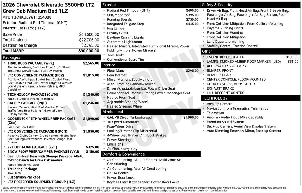 New 2026 Chevrolet Silverado 3500 HD LTZ Truck