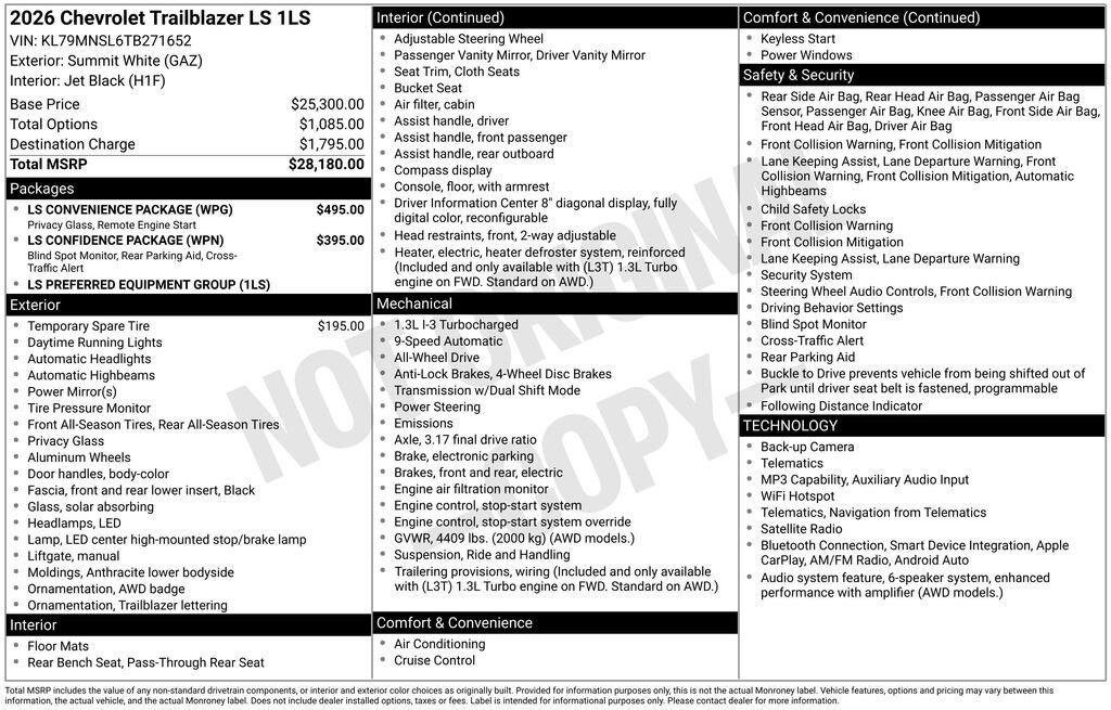 New 2026 Chevrolet Trailblazer LS SUV