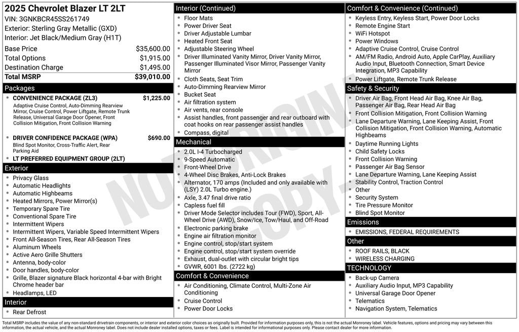 New 2025 Chevrolet Blazer 2LT SUV