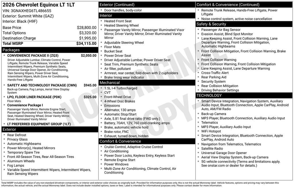 New 2026 Chevrolet Equinox LT SUV