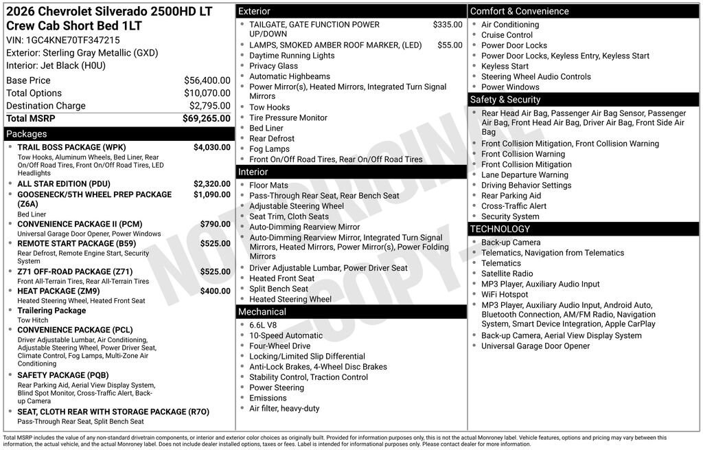 New 2026 Chevrolet Silverado 2500 HD LT Truck