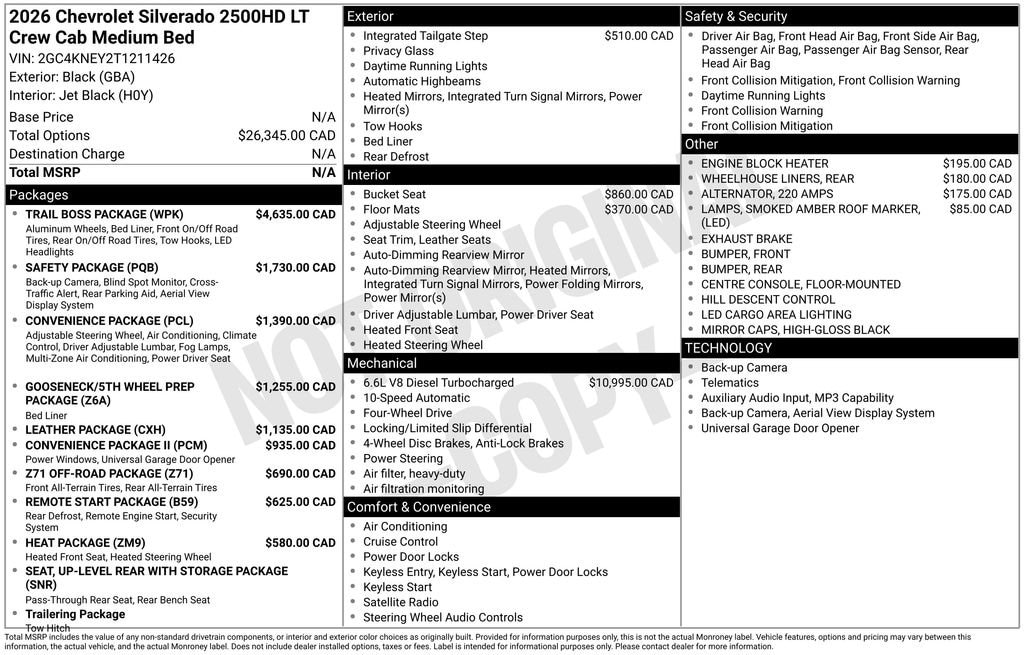 New 2026 Chevrolet Silverado 2500 HD LT Truck