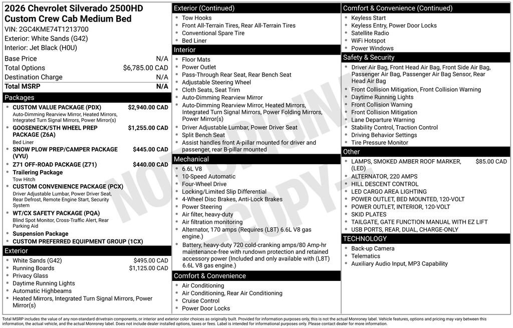 New 2026 Chevrolet Silverado 2500 HD Custom Truck