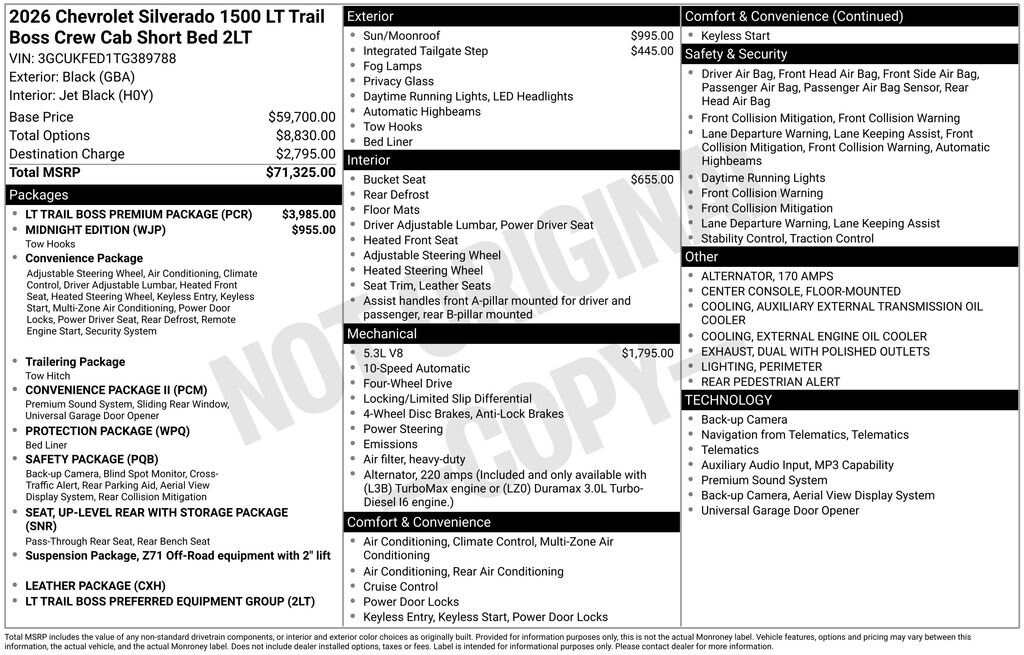 New 2026 Chevrolet Silverado 1500 LT Trail Boss Truck