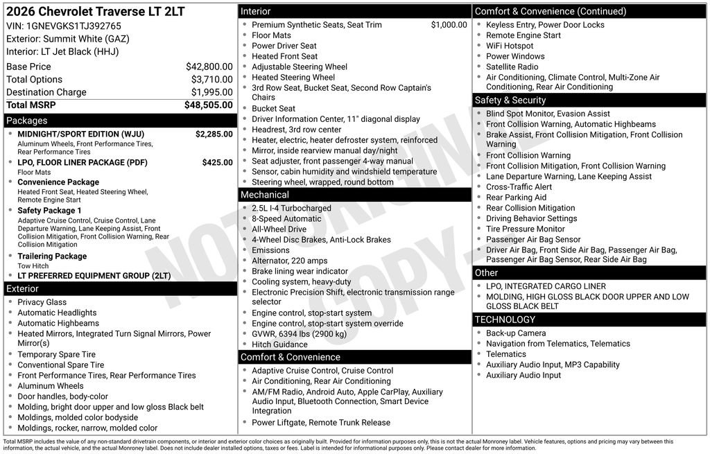 2026 Chevrolet Traverse LT - Photo 5