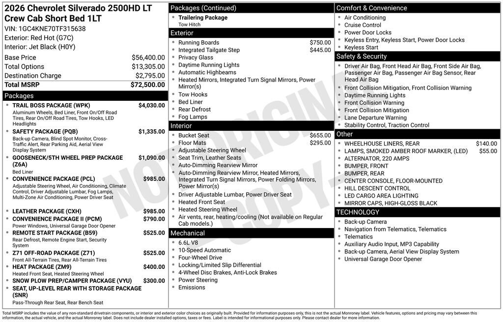 New 2026 Chevrolet Silverado 2500 HD LT Truck