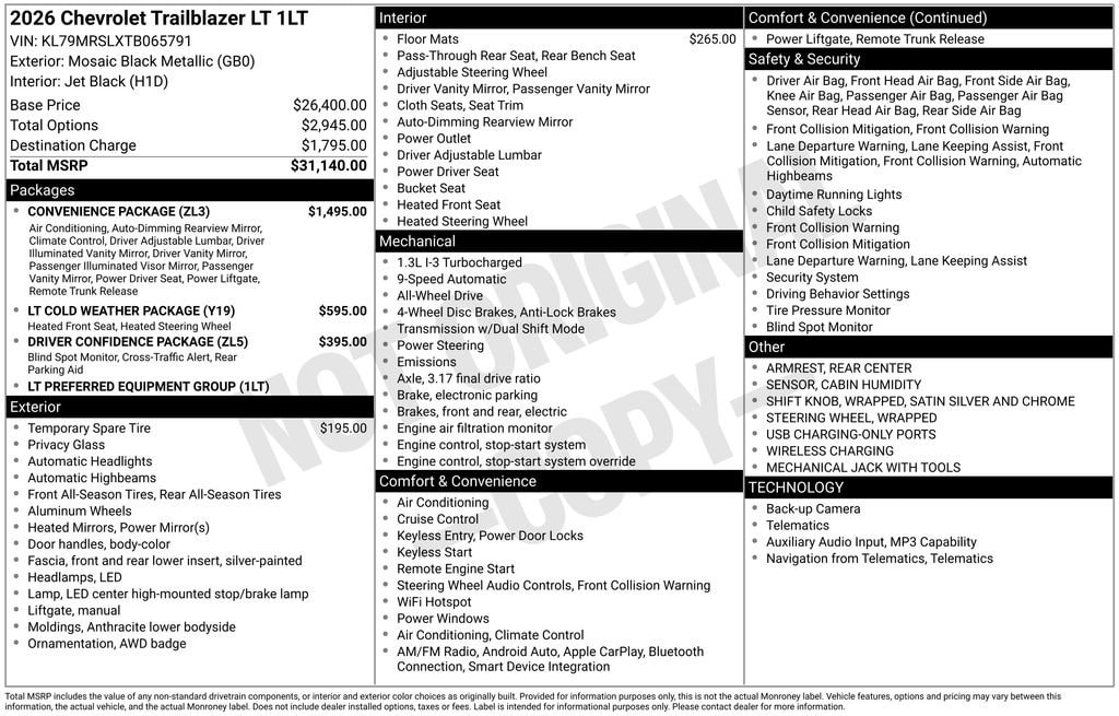 New 2026 Chevrolet Trailblazer LT SUV