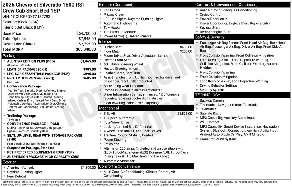 New 2026 Chevrolet Silverado 1500 RST Truck