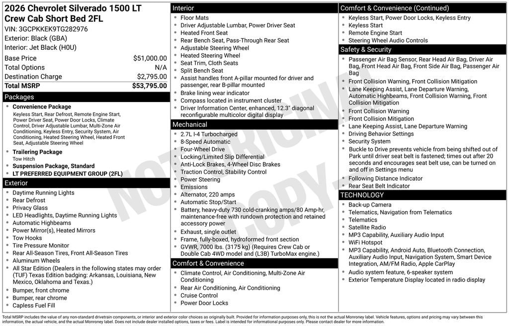 2026 Chevrolet Silverado 1500 LT 2FL 4X4 Crew Cab Short Box's photo