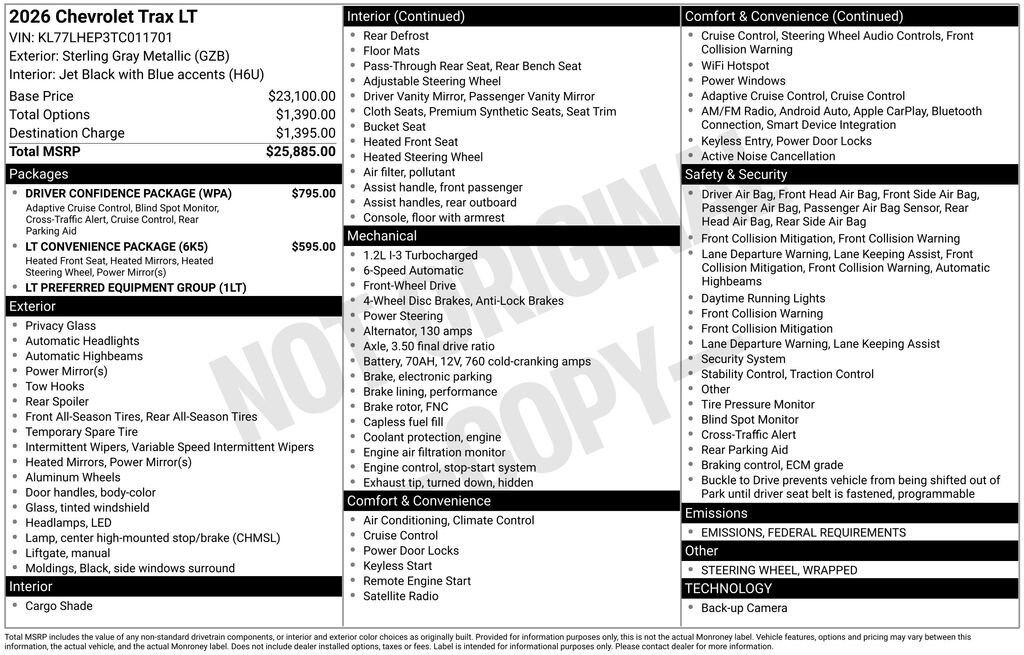 New 2026 Chevrolet Trax LT SUV