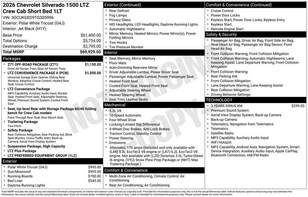 New 2026 Chevrolet Silverado 1500 LTZ Truck