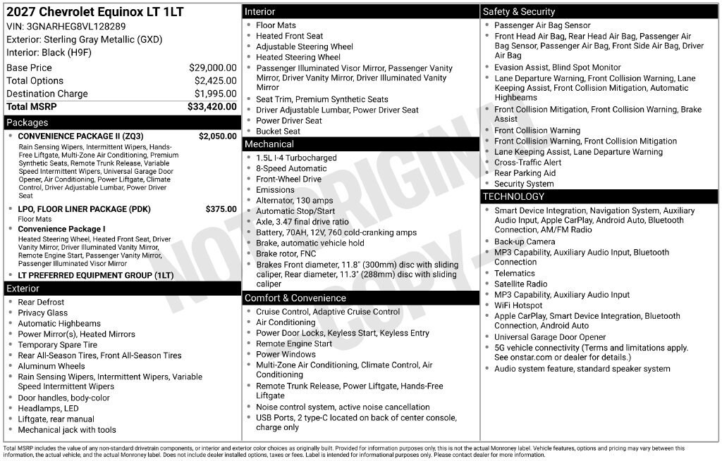 New 2027 Chevrolet Equinox LT SUV