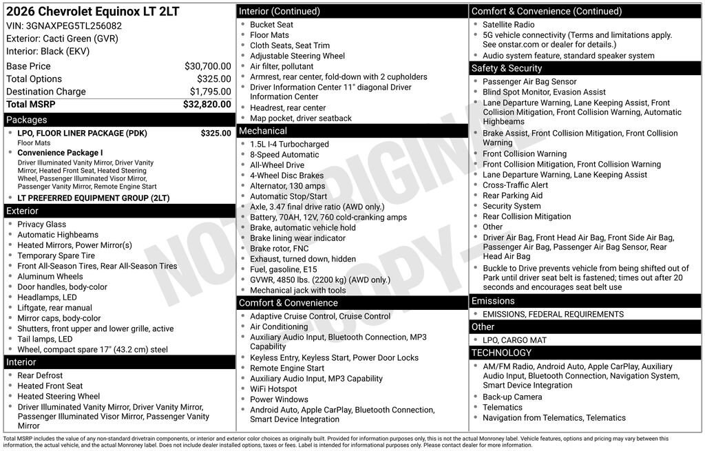 New 2026 Chevrolet Equinox LT SUV