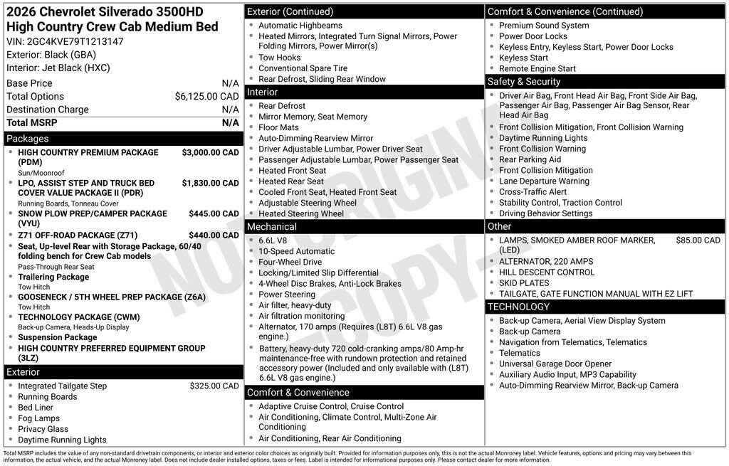 New 2026 Chevrolet Silverado 3500 HD High Country Truck